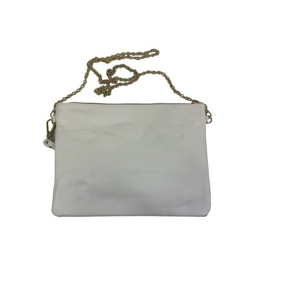 Women’s White Clutch Purse with Gold Change Strap - Picture 2 of 6